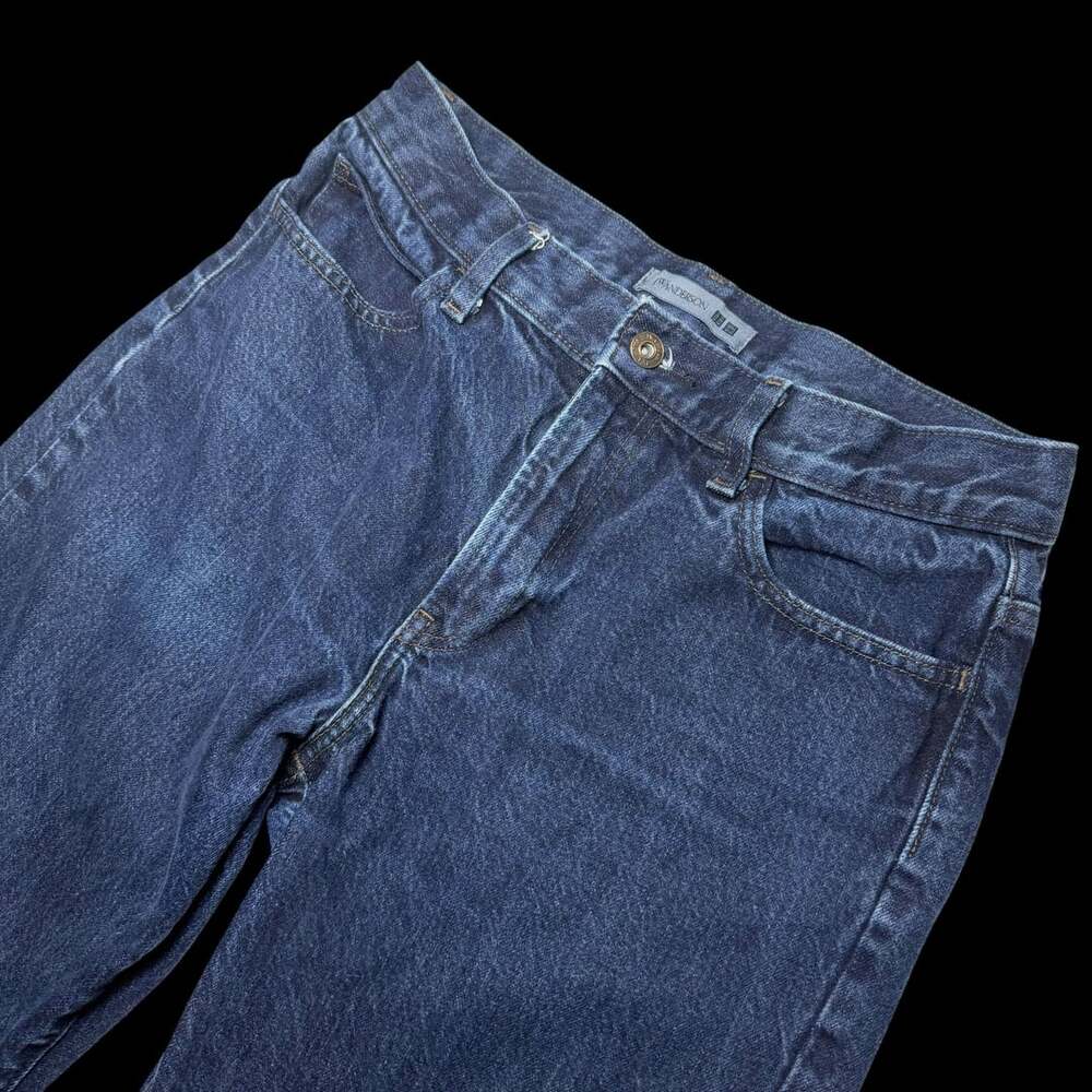 JW Anderson x Uniqlo Dark Blue Denim Straight Leg Jeans Size 26x31